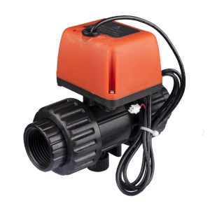 Кран электроприводный Runxin Q931013-15 (24V)PVC (двухходовой)